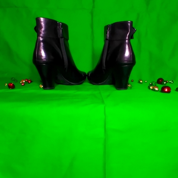 Black Leather Ankle Boots (Booties) by Clark's - Picture 3 of 6